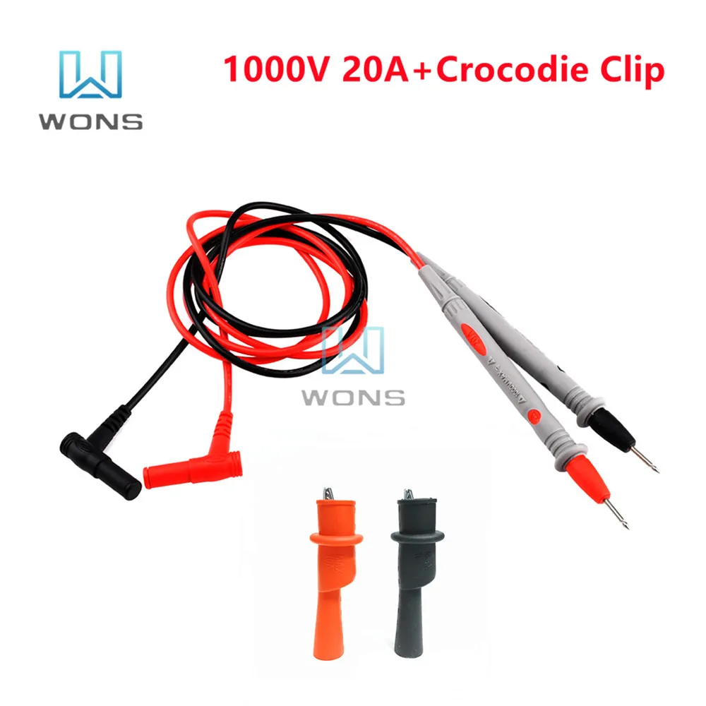 AC DC 1000V 1 Pair Probe Test Leads Pin For Digital Multimeter Needle Tip Meter Multi Meter Tester Lead Probe Wire Pen Cable 20A