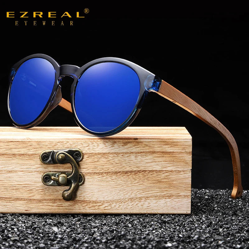 

EZREAL Sunglasses Women Men Handmade Nature Bamboo Polarized Sunglasses New With Creative Wooden Gift Box