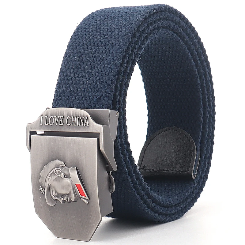 Men Tactical Belts 4mm Thick 38mm Wide Casual Canvas Outdoor Alloy Automatic Buckle China High Quality Men Belt Plus Size Unisex