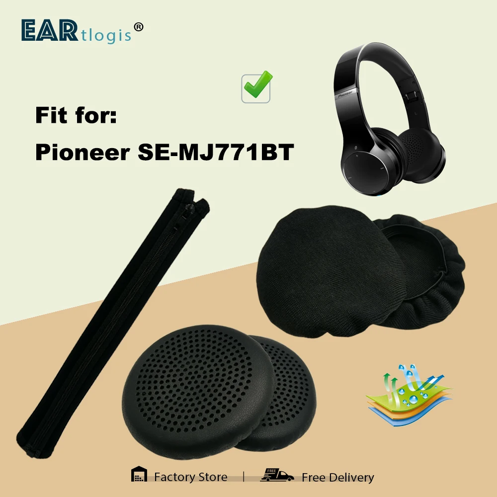 Earpads for Pioneer SE-MJ771BT SEMJ771BT SE MJ 771 BT Headphones Stretch Covers Sweat Absorption Washable Germproof Deodorizing