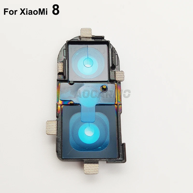 Aocarmo-عدسة الكاميرا الخلفية لـ XiaoMi 8 mi 8 ، مع لاصق وإطار العدسة ، مع ملصق