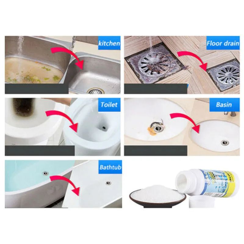 Hot sale Super Powerful Sink Drain Cleaner Powder Toilet Brush Closestool Clogging Cleaning Tool Super Amazing Portable
