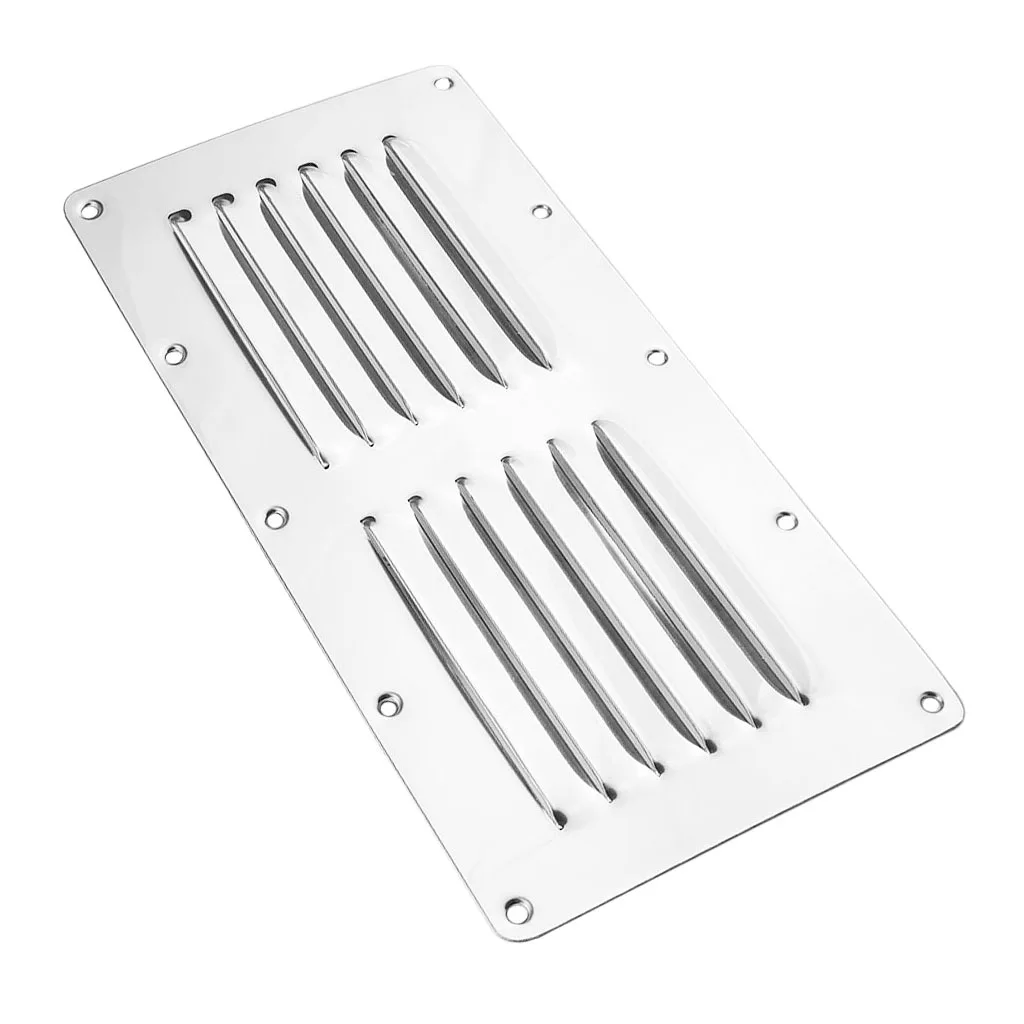 316 Stainless Steel Air Venting Panel - Rectangular Louvered Vent Cover Grille for Marine Yacht RV Caravan