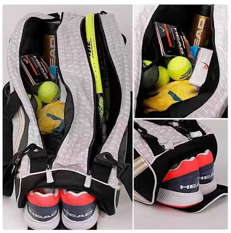 New Orange Original HEAD Tennis Racket Bag Large Capacity Gold 6-9 Squash Tenis Racket Backapck Men Women Tenis Training Handbag