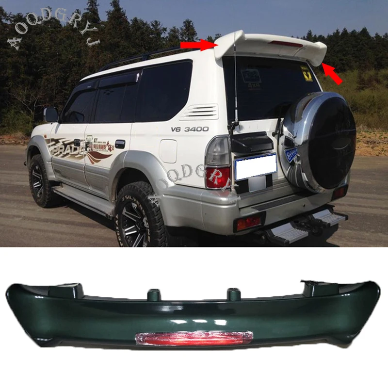 Car Styling Accessories Unpainted Rear Spoiler Wing for Toyota Land Cruiser Prado LC90 FJ90 1995-2002