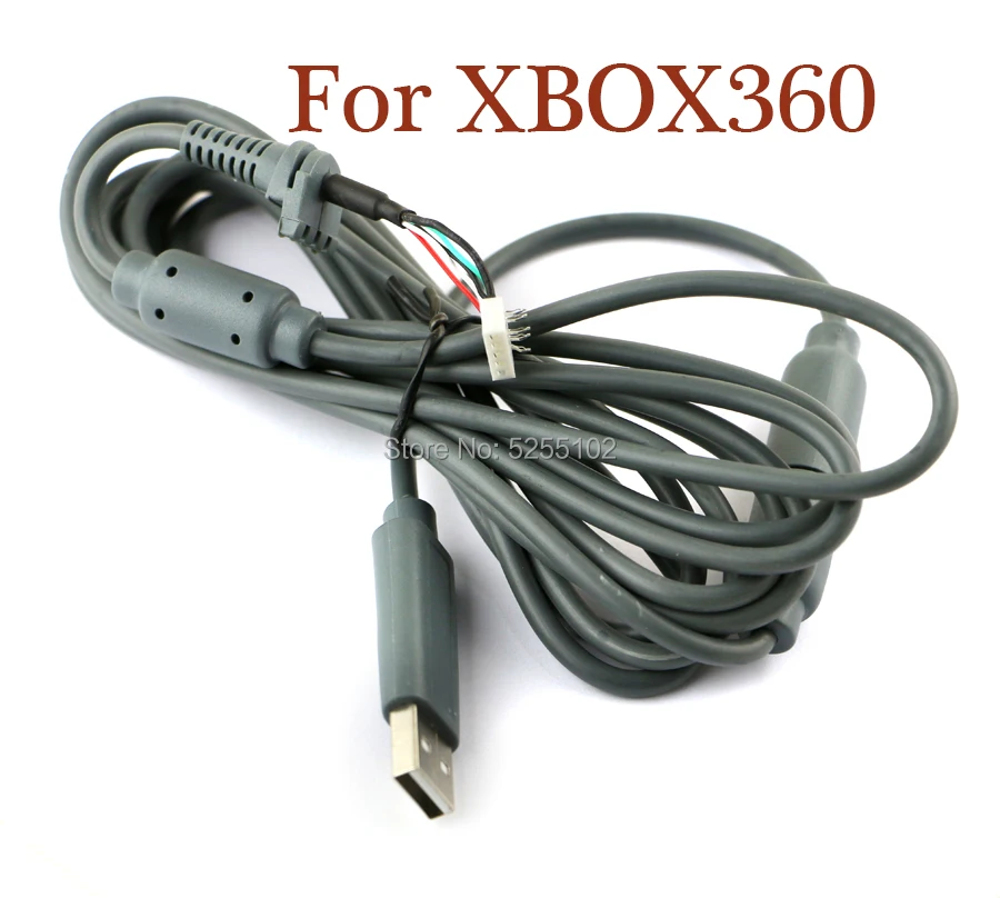 2pcs For Xbox 360 USB Breakaway Cable Lead Cord Adapter Black Grey 4Pin Wired Controller Interface Cable