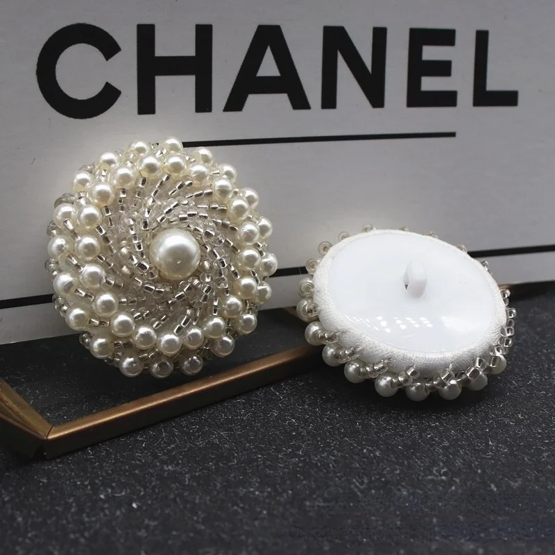 High Quality Fashion DIY Pearl Button Coat Mink Velvet Coat Headdress Clothing Decorative Buttons 1pcs