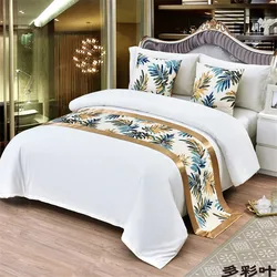 Colorful leaves Bed Runner Flag Scarf& Bed Tail Towel For Home Hotel Bedroom Bedding Decor Golden Tree and Silver Tree bedspread