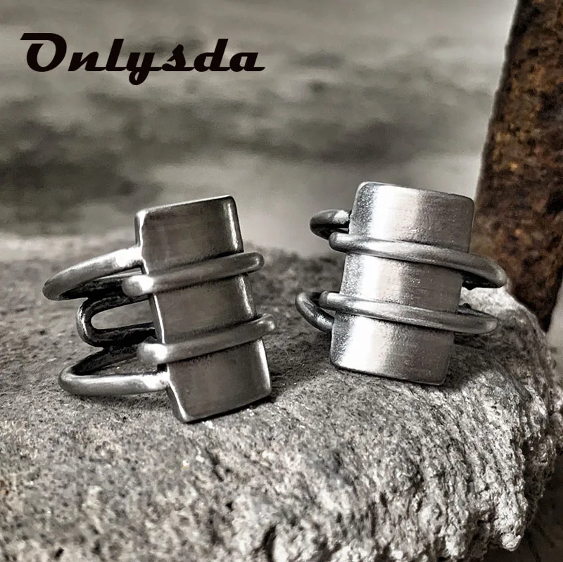 Geometric Stainless Steel Viking Simple Ring Geometry vintage Hammer retro punk Ring Male finger Love Jewelry for man GiftOSR526