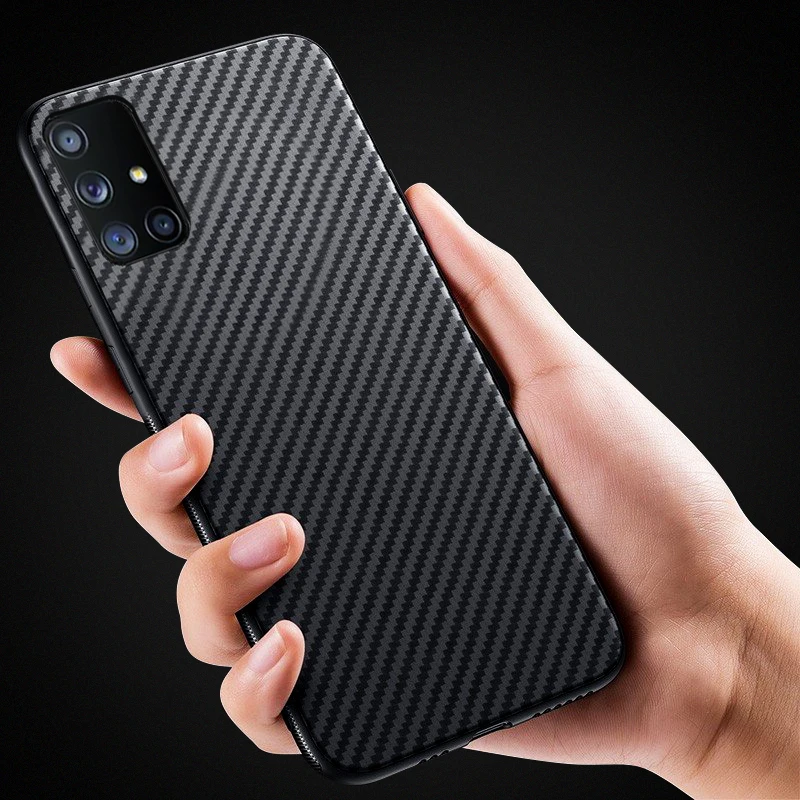 

Carbon Fiber Silicone Case For Samsung Galaxy S21 S20 FE S22 Ultra S10 Plus Note 20 10 A31 A32 A12 A52 A72 A51 A71 Soft Cover