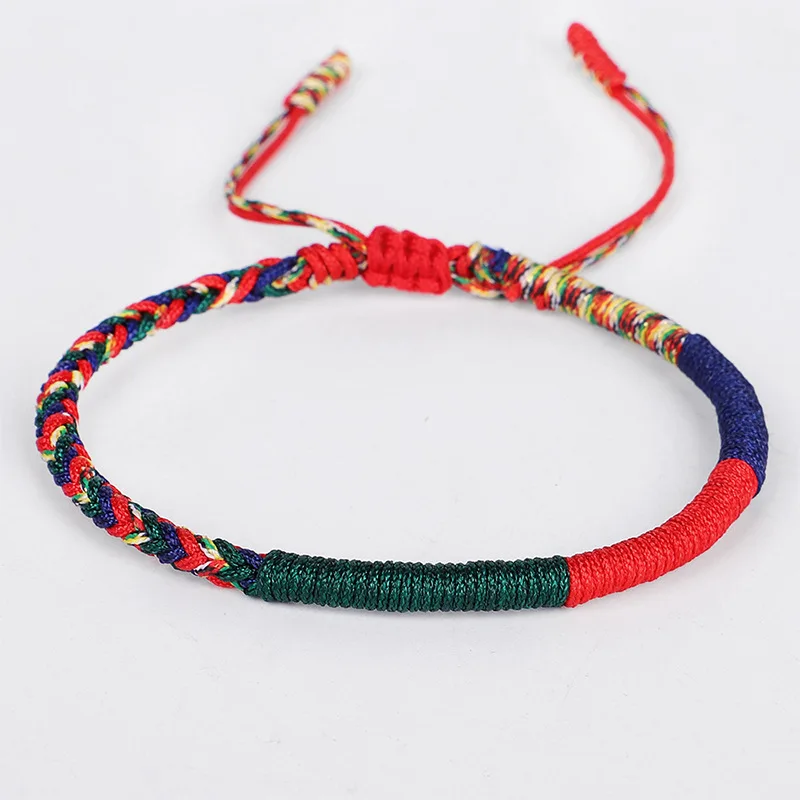 Tibetan Buddhist Handmade Waterproof Woven Wax Thread Wrap Bracelet For Men And Women Friendship Rope Knot Bracelet