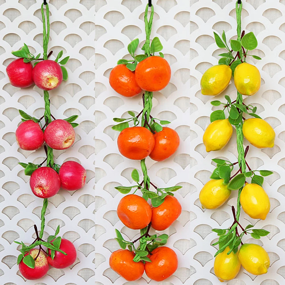 

New Artificial Simulation Food Vegetables Fruit PU Fake Lemon Peach Banana Vegetables For Home Restaurant Garden Decor