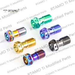 Titanium Single Banjo Bolt Rear Brake Master Cylinder Race Spec M10x1.0P/1.25 Flange Head Screws for Brake Line Motorcycle Parts