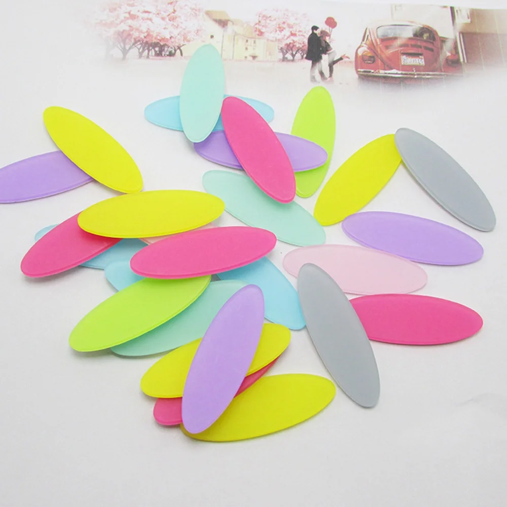 100pcs/lot candy color frosted acrylic taper oval padded applique Crafts for DIY stick clip accessories