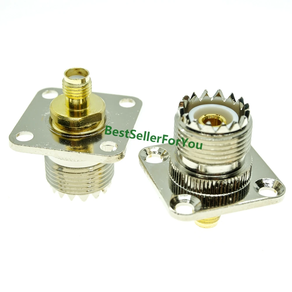 UHF female SO-239 SO239 to SMA jack flange mount RF adapter connector RADIO