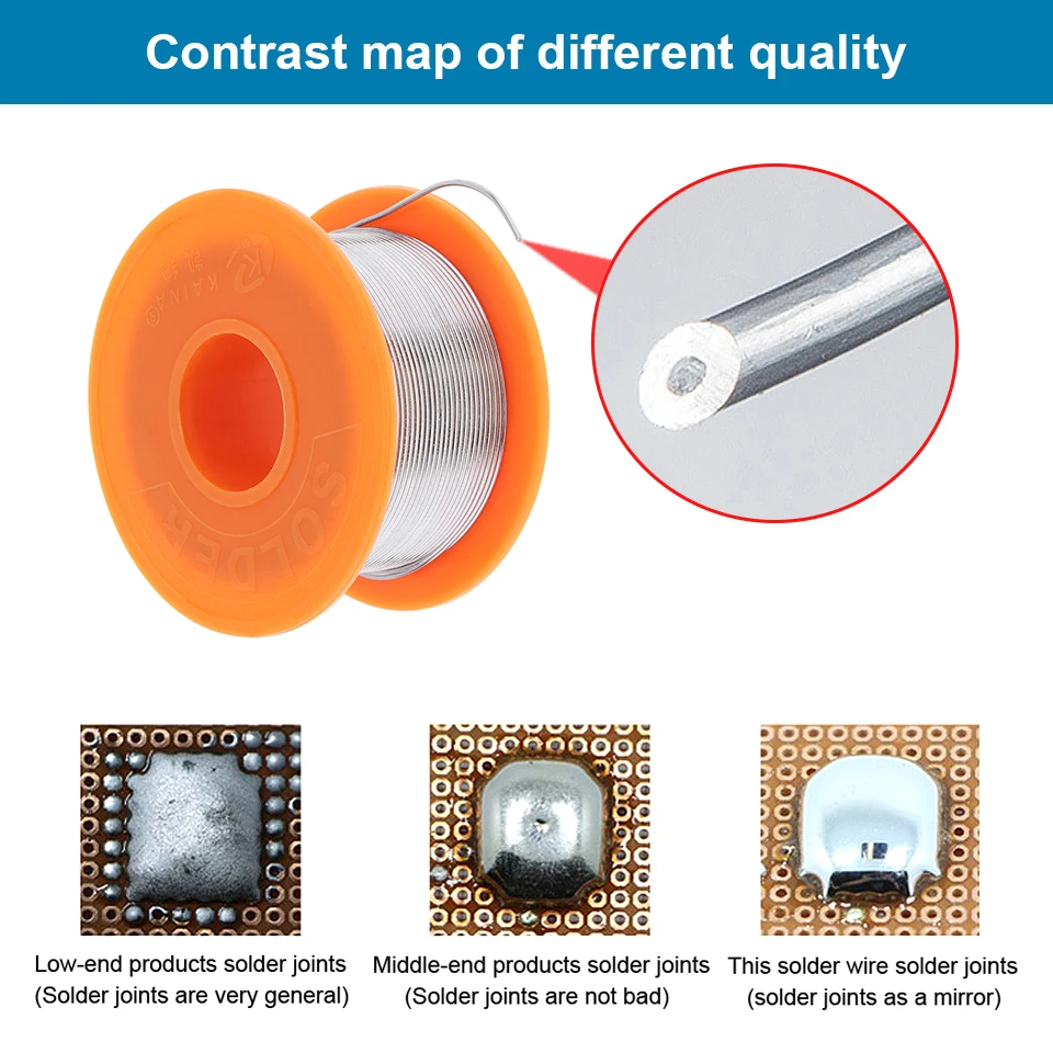 Solder Wire 0.5/0.6/0.8/1/1.2/1.5mm 63/37 Solder with Flux Tin Welding Wire Rosin Core Solder  Soldering Wires