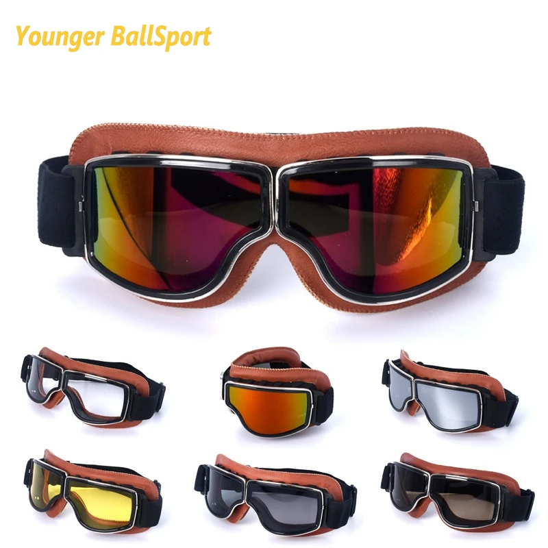 

Vintage Motorcycle Glasses Windproof Retro Motocross Cycling Outdoor Dirt Bike Goggles Eye Protection Sunglasses Folding Goggles