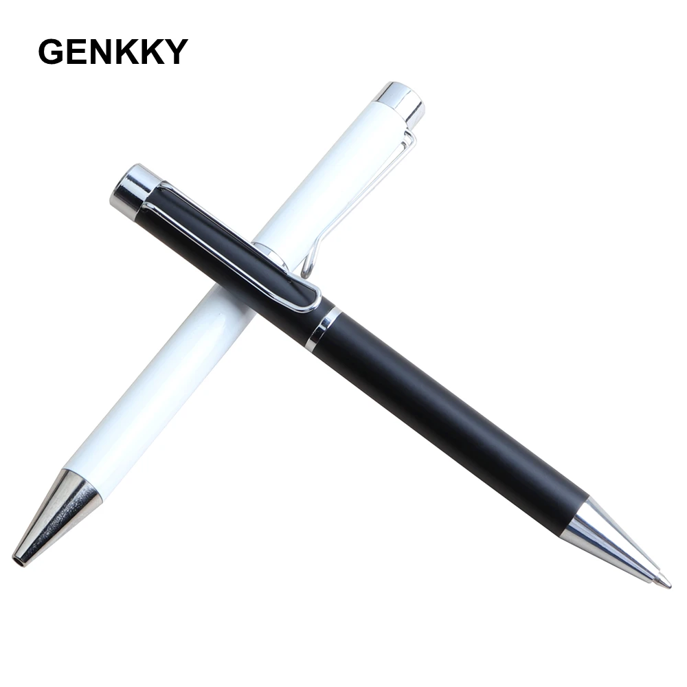 GENKKY Metal Pen In Ballpoint Pen 0.7mm Blue Black Refills Ball Promotion Gift luxury Pen for School Office Supplies