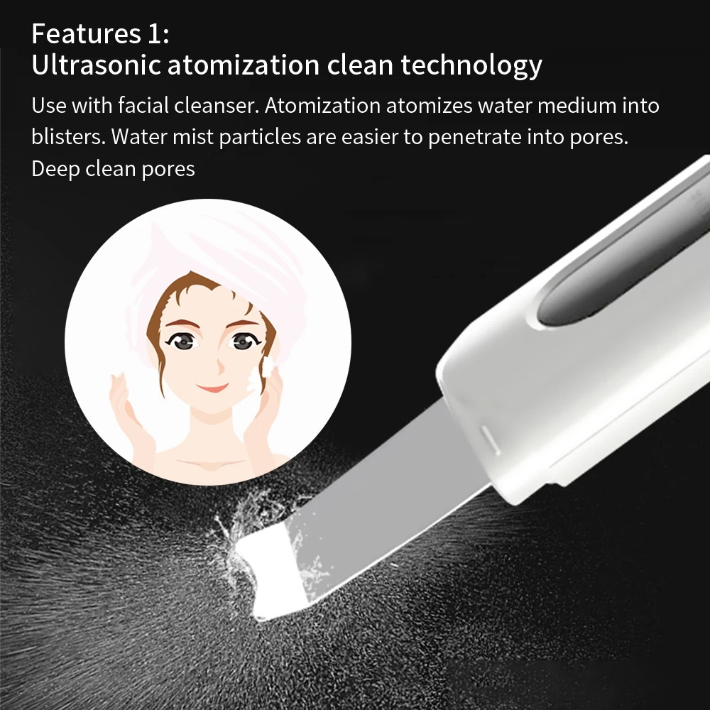 Ultrasonic Multifunction Face Massager of Micro Current Skin Beauty Clean Scrubber Facial Cleaner Vibration Electric Massager