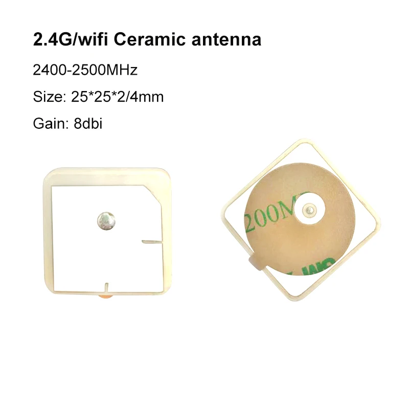 10pcs 2.4G WIFI ZigBee internal Wireless ceramic antenna Bluetooth module 25*25*4mm high gain 8dbi RHCP circular polarization