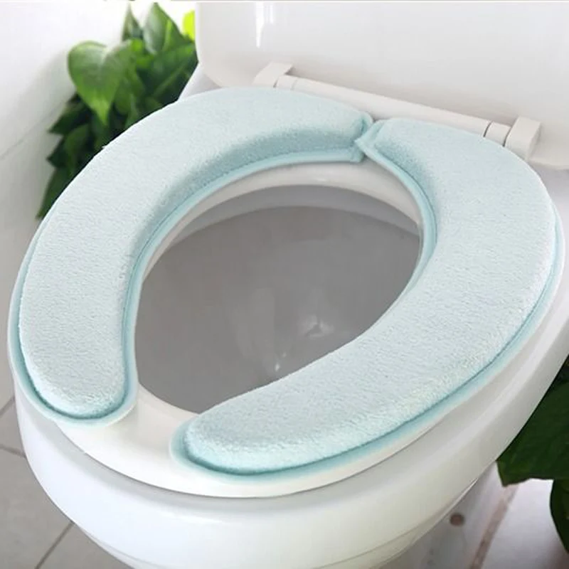 Sticky Toilet Mat Thicken Coral Fleece Toilet Seat Cushions Washable High Quality Toilet Sit Pad Winter Soft Closestool Case 1PC