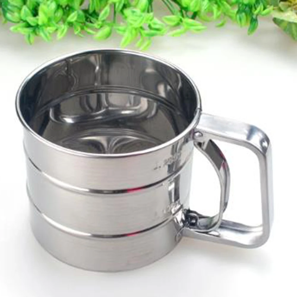 

Stainless Steel Flour Sieve Sifter Baking For Powdered Sugar Universal