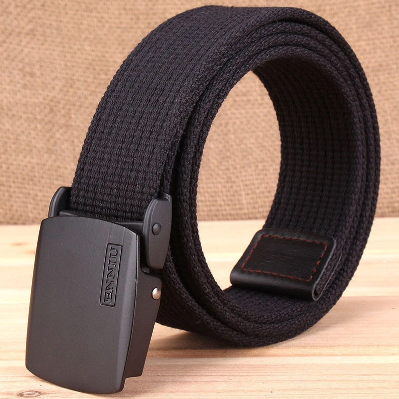 Official Genuine Men's Canvas Belt Thickened Metal Buckle Leisure Outdoor Belt Soft Real Nylon Sports Accessories BLL012