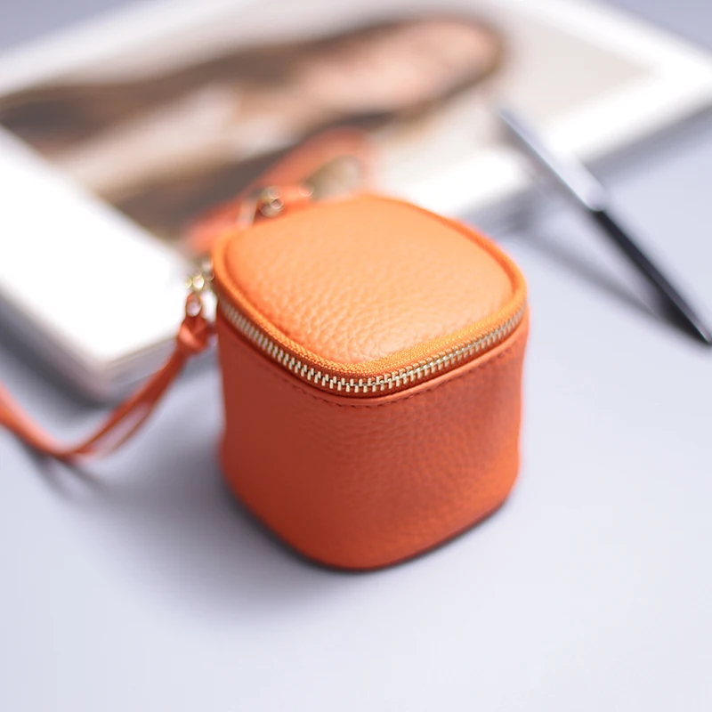 Ladies Genuine Leather Cosmetic Bag Fashion Cosmetic Case Makeup Bag Women Clutch Mini Toiletry Bag Cosmetic Pouch