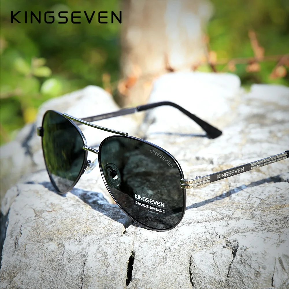 KINGSEVEN New Upgrade Aviation Men's Sunglasses Polarized Anti-Glare Sun Glasses Driving Eyewear Gafas De Sol