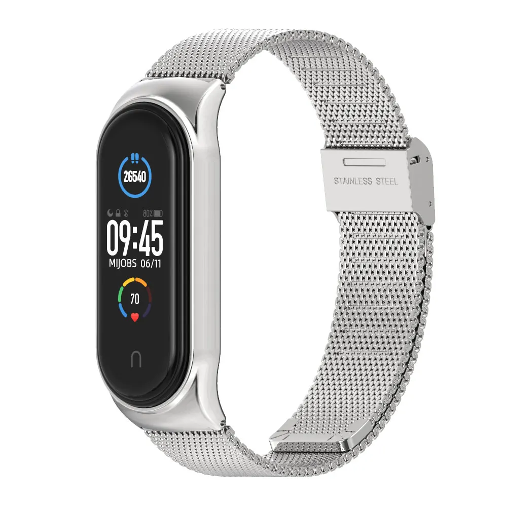 Cho Mi Band 6 5 Dây Đeo Kim Loại Cho Xiaomi Ban Nhạc 5 Cho Dây Mi Band 3 Cho miband 4 Correa Cho Mi 5 Pulsera