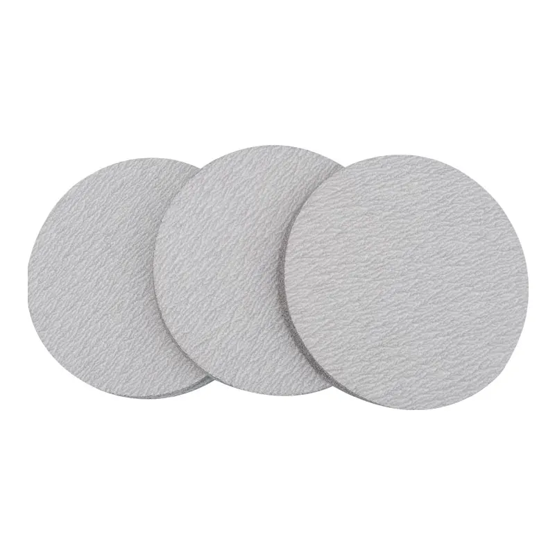 10 Pcs Car Polishing Putty 5 Inch Sandpaper 125mm White Round Flocking Self-adhesive Grinding Machine Polishing Sheet