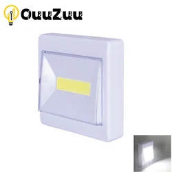 Mini lámpara LED COB de noche para campamento, luz de pared con batería AAA, funciona con cinta mágica de interruptor para gabinete, garaje, pasillo, magnética