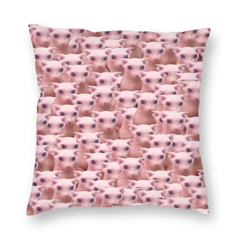 Fashion Bingus Army Pillow Cover Home Decor 3D Double Side Printing Funny Sphynx Cat Cushion Cover for Sofa