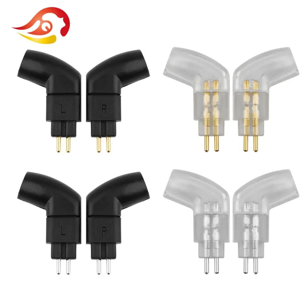 

QYFANG 1 Pair 0.78mm Rhodium/Gold Plated Earphone Pin For UE11 UE18 ES3W4R Headset Wire Connector 2 Pins Plug Audio Jack Adapter