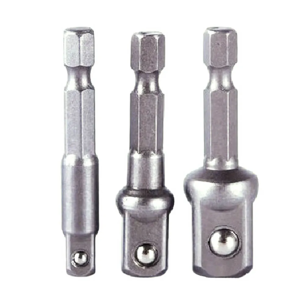 3 PCS Hex Shank Wrench Drive Power Drill Adapter Socket Extension Bit Adaptor Set 1/4 3/8 1/2  Socket Drill  screwdriver tools