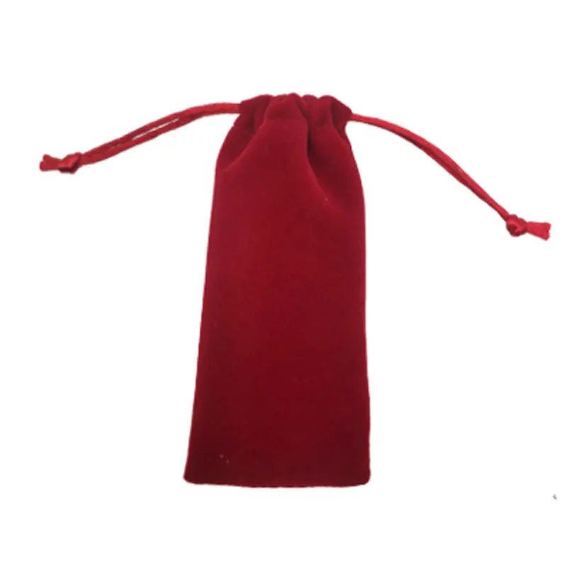 100pcs/lot high quality cheap drawstring 9*18cm velvet fabric jewelry bags wholesale small gift glasses bag pouch