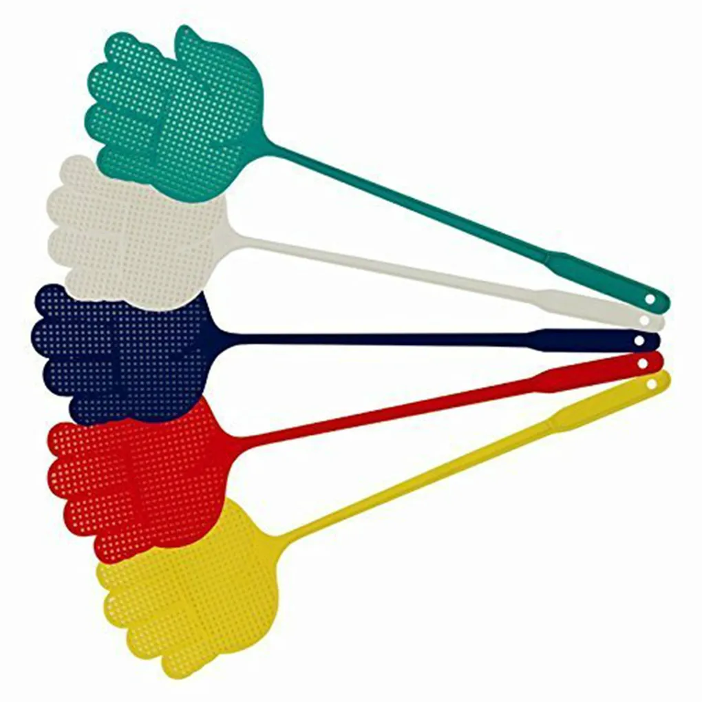 Pack of 5 Flyswatter Multiple Colors Hand-shaped Swatter Home Supplies