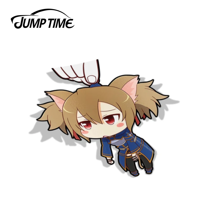 Jump Time 13cm x 12.6cm Ayano Keiko Silica Sword Art Online Anime Car Sticker Laptop Luggage Moto Decor Waterproof Accessories