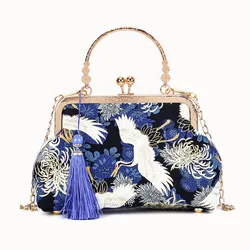 Fashion Vintage Fringe Bag Small Shell Bags Chain Women Shoulder Crossbody Bag Crane Flying Women's Handbags Purses