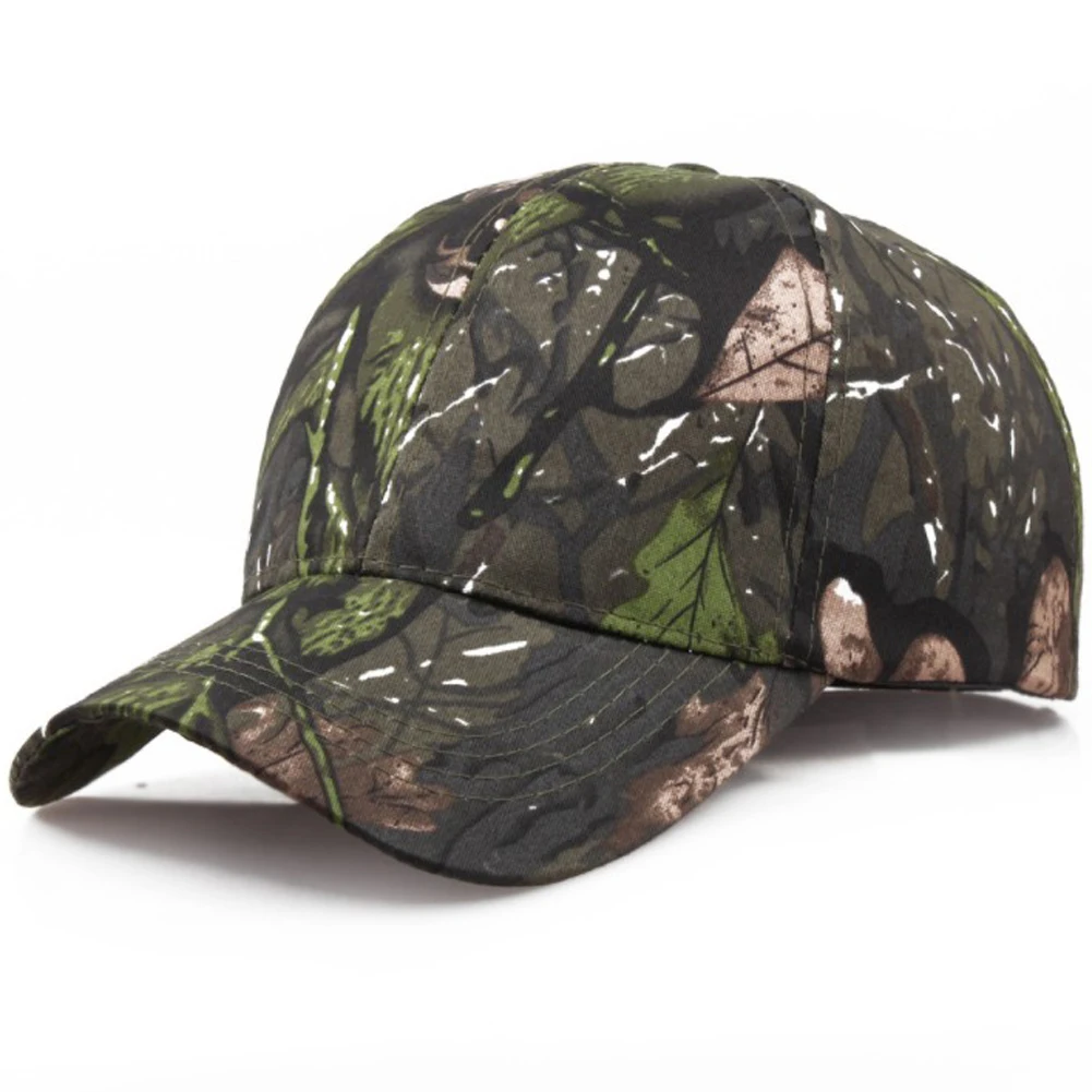 Gorra de camuflaje con estampado de hojas de jungla para hombre y mujer, gorro de béisbol de secado rápido con protección solar, Unisex