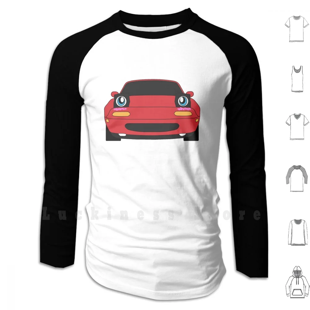 Kawaii Miata Anime Cute Hoodies Long Sleeve Miata Mazda Mx5 Cute Funny Anime Cartoon Car Race Drift Jdm Japan Japanese