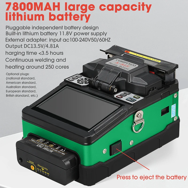 A-81S Automatic Fiber Fusion Splicer,7s Fast Welding FS-A81S Splicing Machine With 5 Inch High Resolution LCD Color Screen