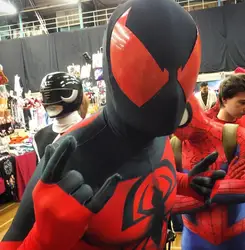Scarlet Spiderman Costume Cosplay Superhero 3D Printed Spandex Bodaysuit Spider Male Bodysuits Halloween Costume for Adult Man