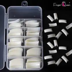 100PCS uñas postizas 손톱 절반 프랑스어 자연/명확한 관 False 손톱 ABS 인공 DIY 거짓 가짜 UV 젤 네일 아트 가짜 ongles