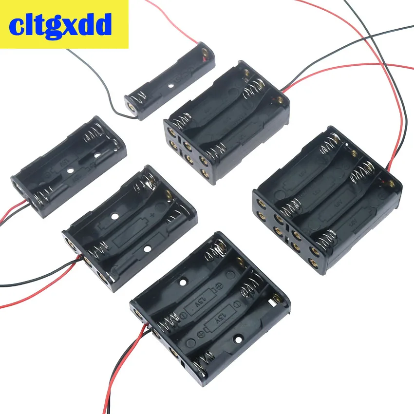 

1/2/3/4/6/8 Slot AAA Battery Box Case Holder With Wire Leads Side By Side Battery Box Connecting Solder For 1-8pcs AAA Batteries