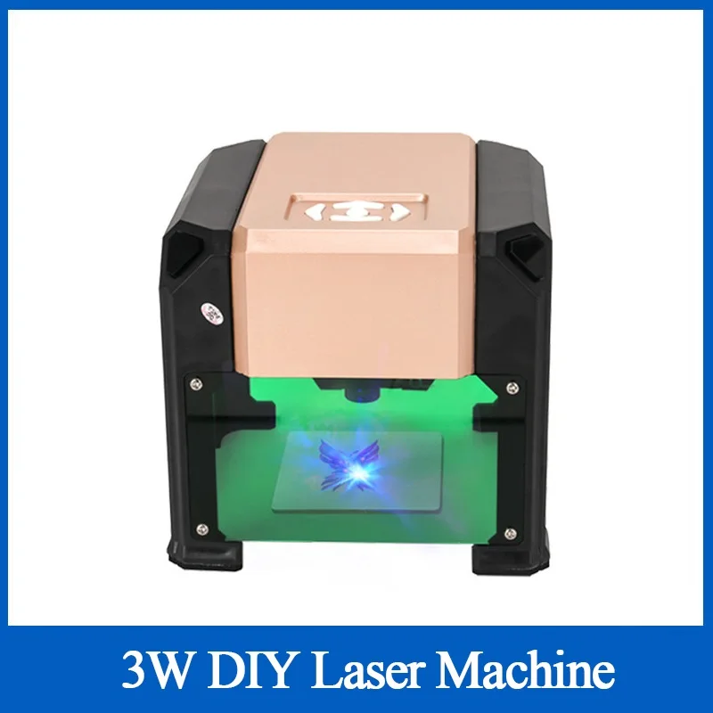 CNC Laser Engraver 3000MW DIY Logo Mark Printer Cutter Laser Engraving Machine Woodworking 80x80MM Engraving Range 3W Mini Laser