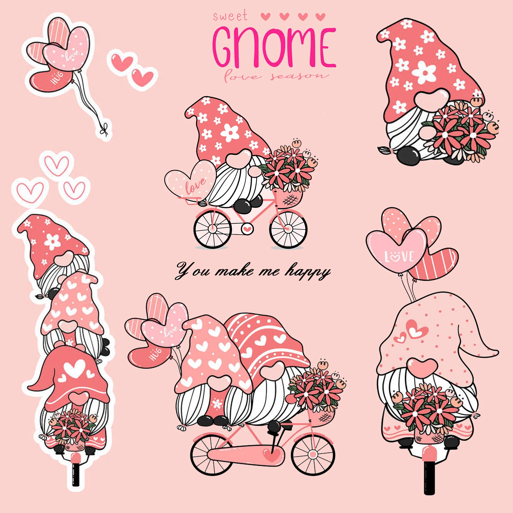 

Cartoon Gnomes|Love Balloon Cutting dies and Clear Stamps For DIY Scrapbooking/Card Making/Album Decorative Crafts