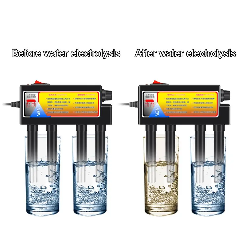 Portable Household Water Electrolyser Tester Electrolysis Iron Bars Water Tester Electrolyzer EU/US Plug Quick Water Testing New