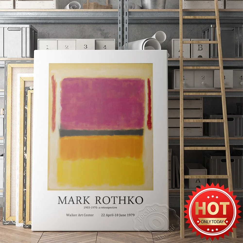 Mark Rothko Exhibition Museum Poster, Mark Abstract Prints Poster, Rothko Vintage Art Home Decor, Mark Rothko Wall Stickers Gift