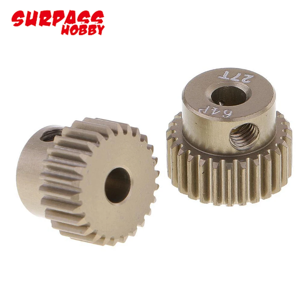 Pignone, 5 pz/lotto SURPASSHOBBY 64DP 3.175mm 21T-25T/26T-30T/31T-35T/36T-40T/41T-45T/46T-50 ingranaggio motore pignone T per auto 1/10 RC